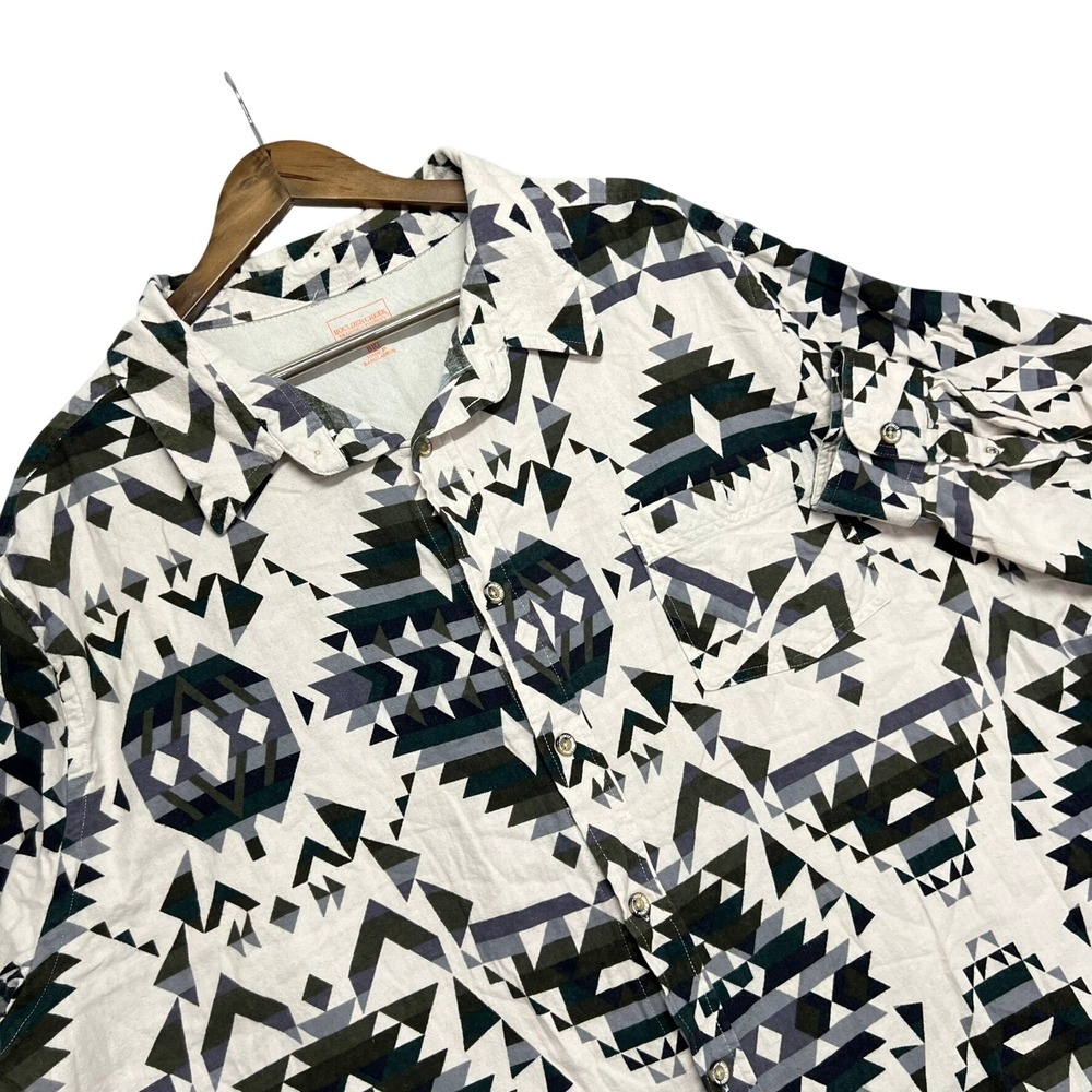 Boulder Creek Trading Co Mens 4XL Big Southwestern Geometric Cotton Button Down